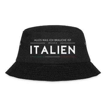 Urlaub in Italien - Bucket Hat - Schwarz - Vorne - Lela (165cm)