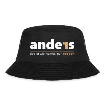 Anders ist wie "normal", nur besser. Sei du selbst - Bucket Hat - Schwarz - Vorne - Lela (165cm)