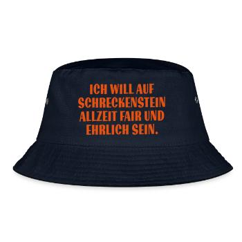 Kinder Kapuzenpullover - Burg Schreckenstein Schwu - Bucket Hat - Navy - Vorne