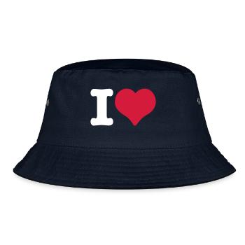 I Love - I Heart - Bucket Hat - navy - Front