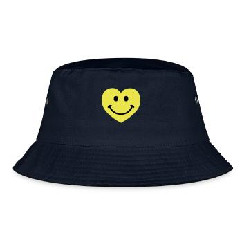 smiley smiling heart - Bucket Hat - Navy - Vorne