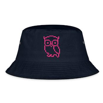 Pixel Owl - Bucket Hat - navy - Front