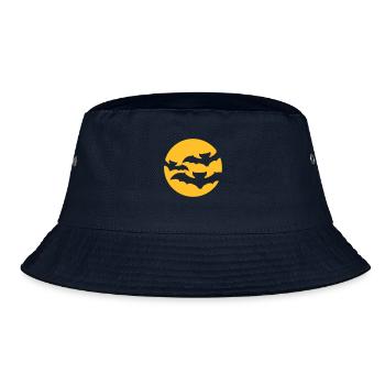 night moon 3 friends swarm many pattern flying fox - Bucket Hat - navy - Front