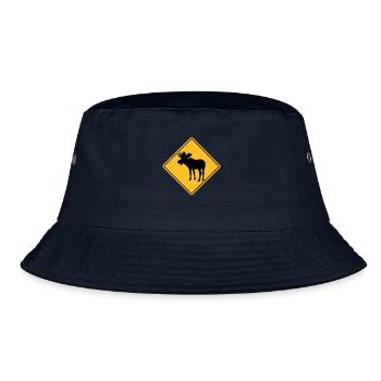 Moose Road Sign - Bucket Hat - Navy - Vorne