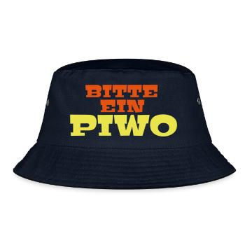 Bitte ein Piwo Polnisch Deutsch Spruch Geschenk - Bucket Hat - Navy - Vorne