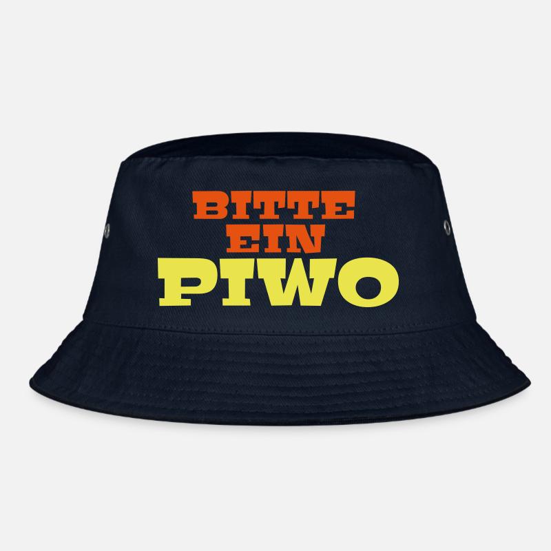 Bitte ein Piwo Polnisch Deutsch Spruch Geschenk - Bucket Hat - Navy