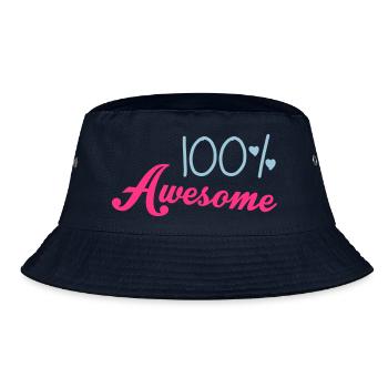 100% Awesome - Bucket Hat - Navy - Vorne