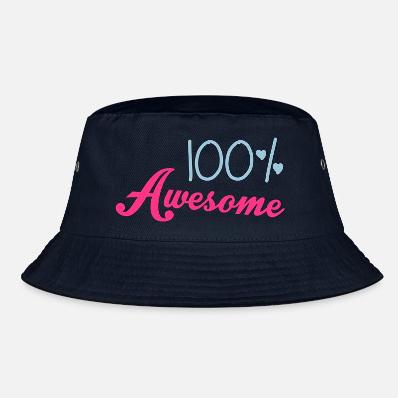 100% Awesome - Bucket Hat - navy