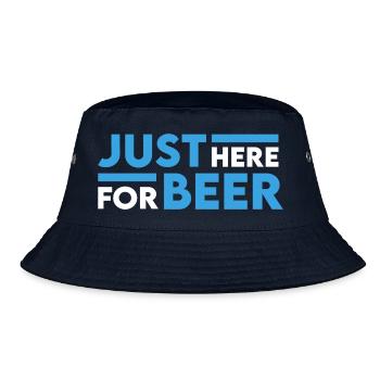 Nur hier für das Bier Mallorca Party Spruch - Bucket Hat - Navy - Vorne
