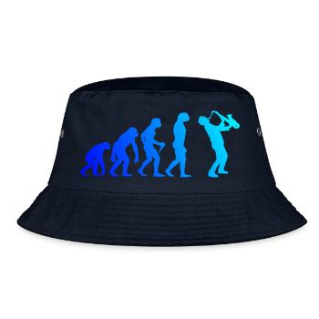 Saxophon Evolution Saxophonist Sax Herren Jungen - Bucket Hat - Navy - Vorne