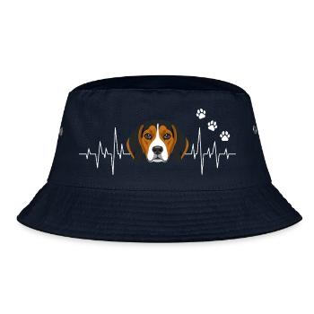 Herzschlaghund Beagle - Bucket Hat - Navy - Vorne