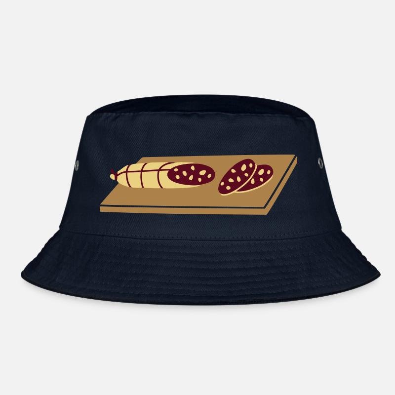 Schneidebrett mit Salami _s1 Bucket Hat