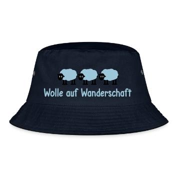 Wolle auf Wanderschaft Schafe Schäfchen Lämmer süß - Bucket Hat - Navy - Vorne