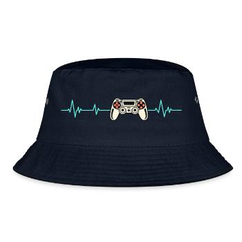 Herzschlag Gaming-Controller - Bucket Hat - Navy - Vorne