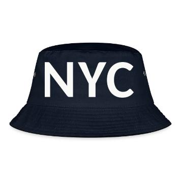 NYC Schriftzug - Bucket Hat - Navy - Vorne