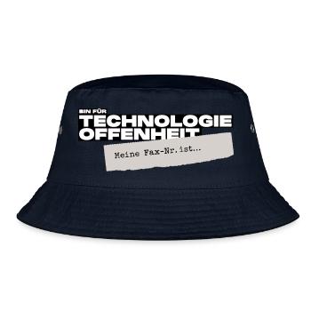 Bin für Technologieoffenheit – Meine Fax-Nr. ist… - Bucket Hat - Navy - Vorne