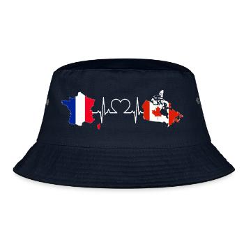Heartbeat France Kanada - Bucket Hat - Navy - Vorne