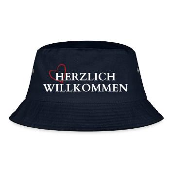 Herzlich Willkommen Herz Liebe - Bucket Hat - Navy - Vorne