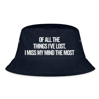 Ich vermisse meinen Verstand am meisten - Bucket Hat - Navy - Vorne