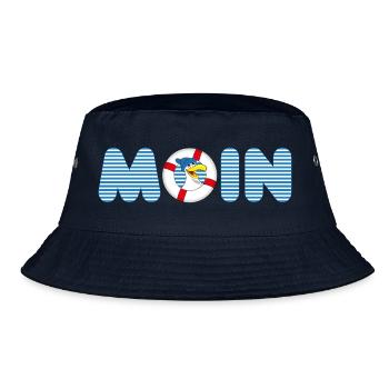 Moin Möve mit Rettungsring - Bucket Hat - Navy - Vorne