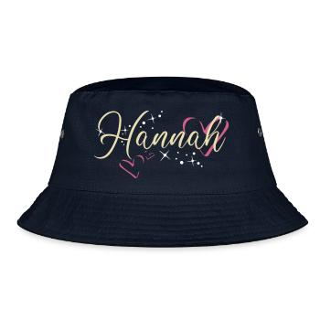Hannah Nom Prénom Calligraphie Coeur - Bob - marine - Devant