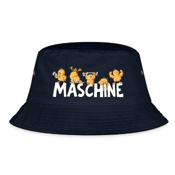 Maschine Küken Workout Fitness Kraftsport Humor - Bucket Hat - Navy - Vorne