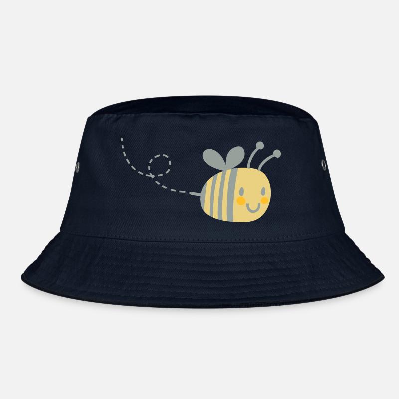 Biene mit Flugbahn - Bucket Hat - Navy