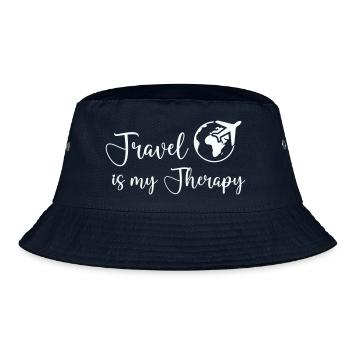 travel is my therapy - Bucket Hat - Navy - Vorne