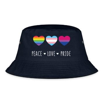 Pride Month LGBT - Frieden, Liebe, Stolz - Bucket Hat - Navy - Vorne