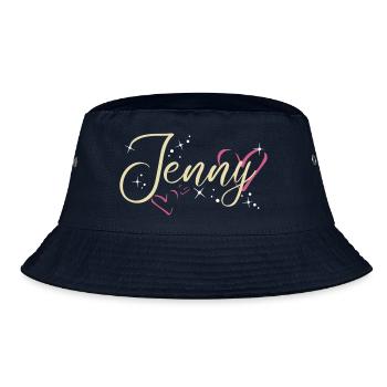 Jenny Nom Prénom Calligraphie Coeur - Bob - marine - Devant