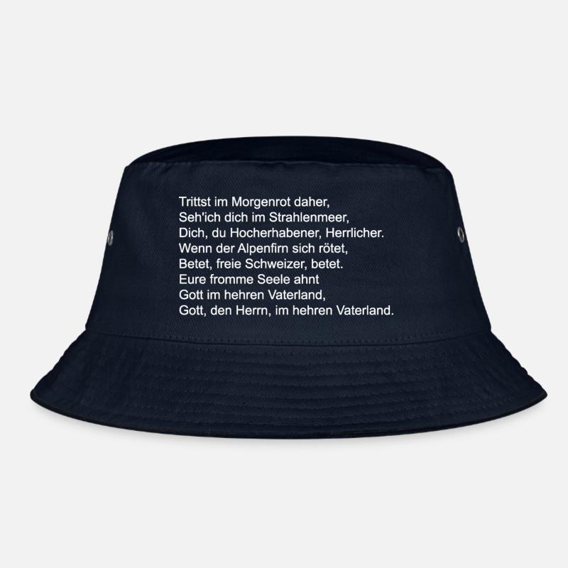 Schweizer Nationalhymne_weiss - Bucket Hat - Navy