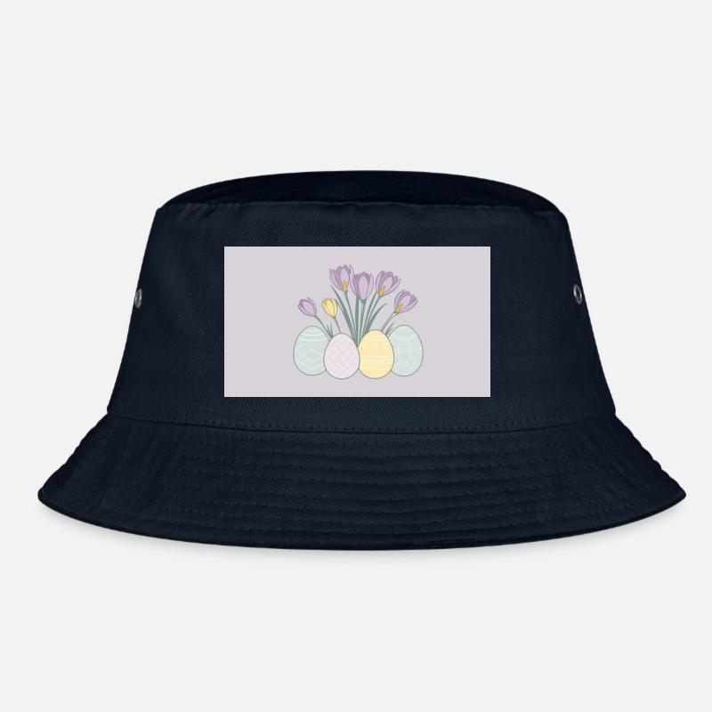 Easter Crocuses - Bucket Hat - navy