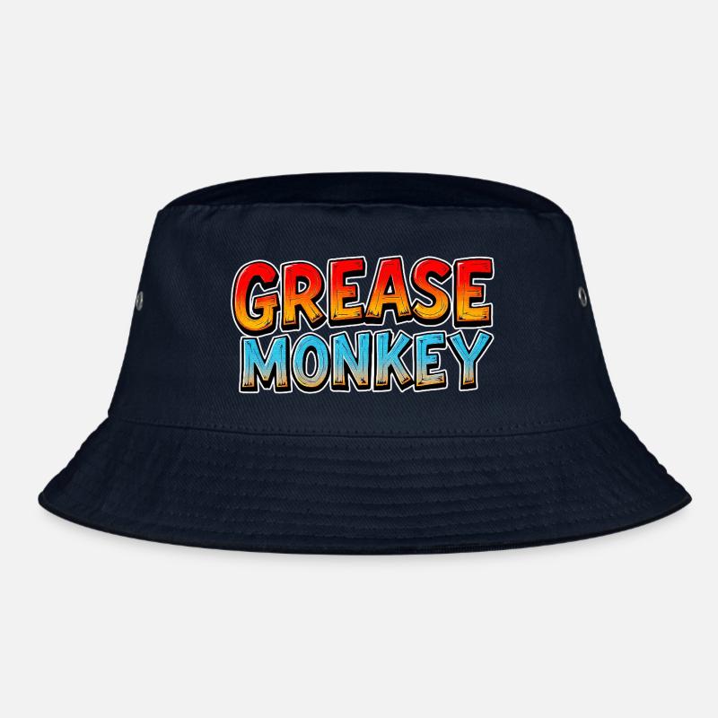 GreaseMonkey Cartoon Text Bucket Hat