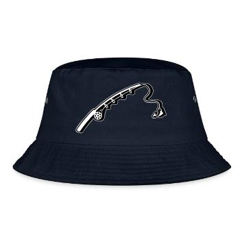 Angelrute Angeln - Bucket Hat - Navy - Vorne