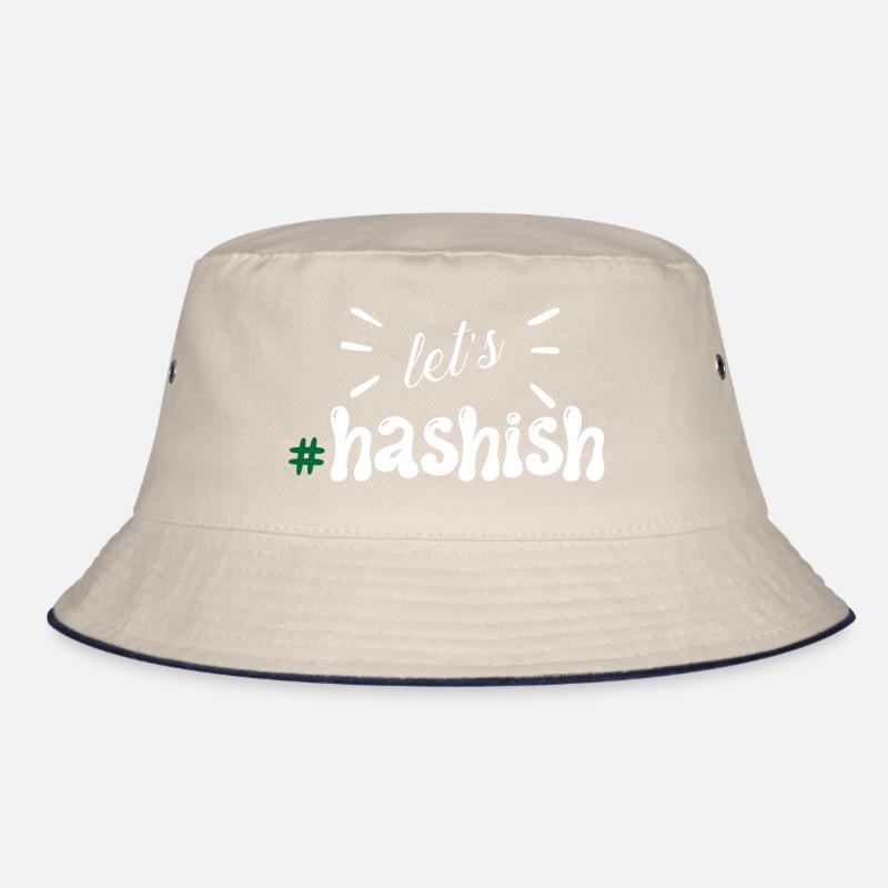 Let's Hash Typography Pattern Bucket Hat