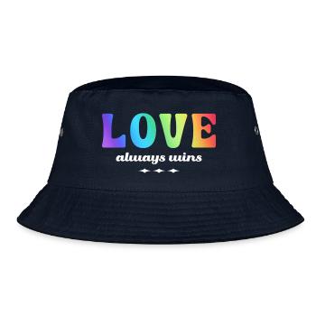 LGBTQ+ Love Always Wins Regenbogen Farben - Bucket Hat - Navy - Vorne