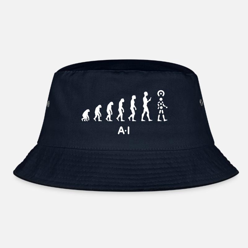 Evolution der KI – künstlichen Intelligenz - Bucket Hat - Navy