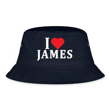 nom t-shirt J’aime James idée cadeau t-shirt - Bob - marine - Devant
