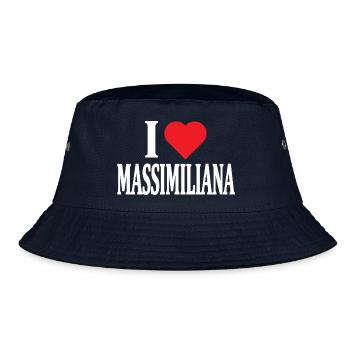 t-shirt I love Massimiliana t-shirt gift idea - Bucket Hat - navy - Front