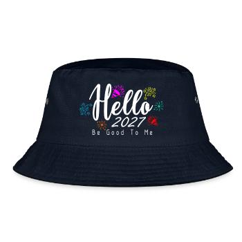 Hello 2027 Be Good To Me - Bucket Hat - Navy - Vorne