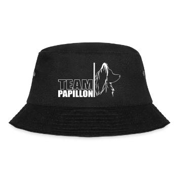 TEAM Papillon Hunde Hund Wilsigns - Bucket Hat - Schwarz - Vorne - Lela (165cm)