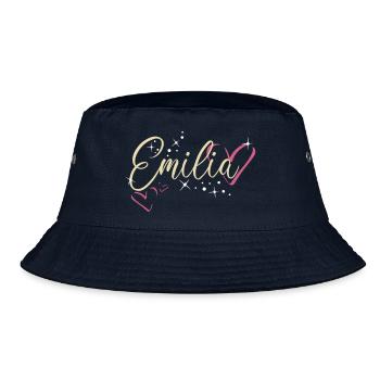 Emilia Nom Prénom Calligraphie Coeur - Bob - marine - Devant