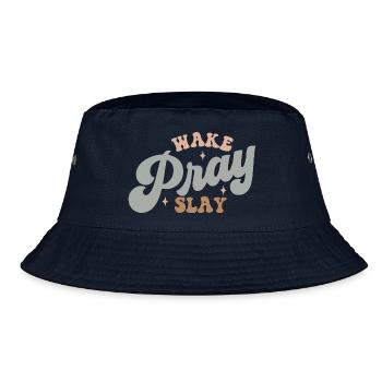 wake, pray, slay - Bucket Hat - Navy - Vorne
