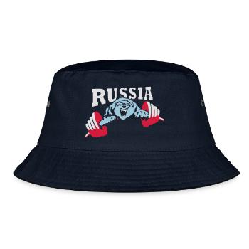 Russia Bear - Bucket Hat - Navy - Vorne