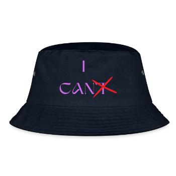 Red Typography Push Your Limit T Shirt - Bucket Hat - Navy - Vorne