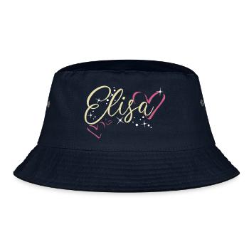 Elisa Nom Prénom Calligraphie Coeur - Bob - marine - Devant