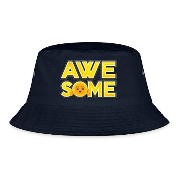 Awesome (Sonne, Kawaii, Gelb) - Bucket Hat - Navy - Vorne