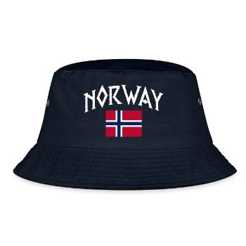 Norway Vacation Norge Fjords Travel Scandinavian - Bucket Hat - Navy - Vorne