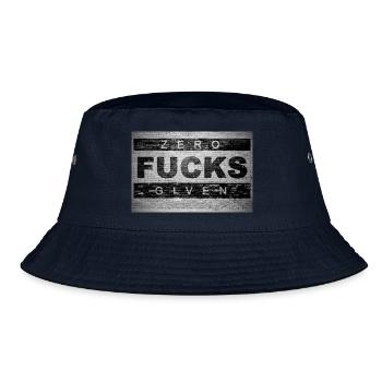Zero Fucks Given Brick Wall Graffiti - Bucket Hat - navy - Front