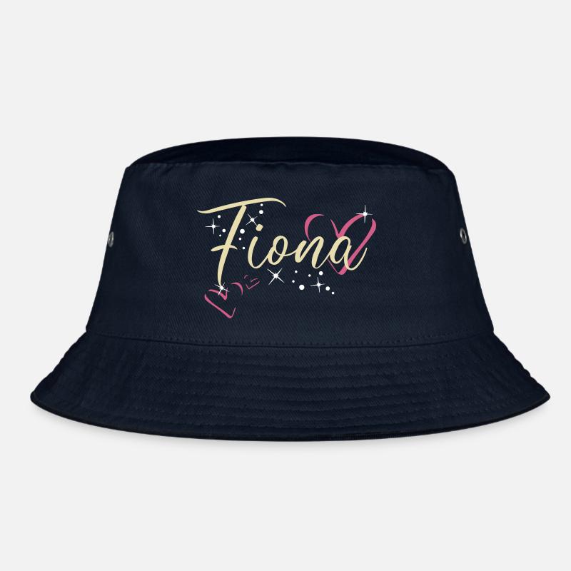 Fiona Last name First name Calligraphy heart Bucket Hat